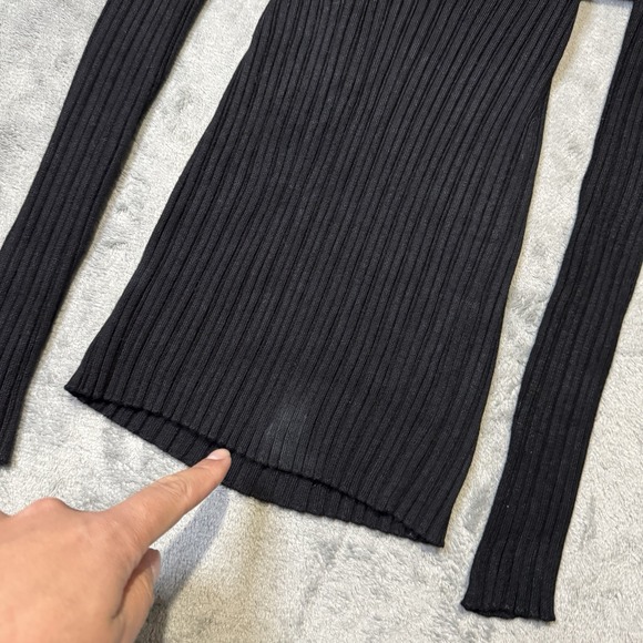 VTG Y2K Its Our Time Fully Ribbed Off The Shoulder Dress Size L Stretch Preppy - Picture 2 of 7